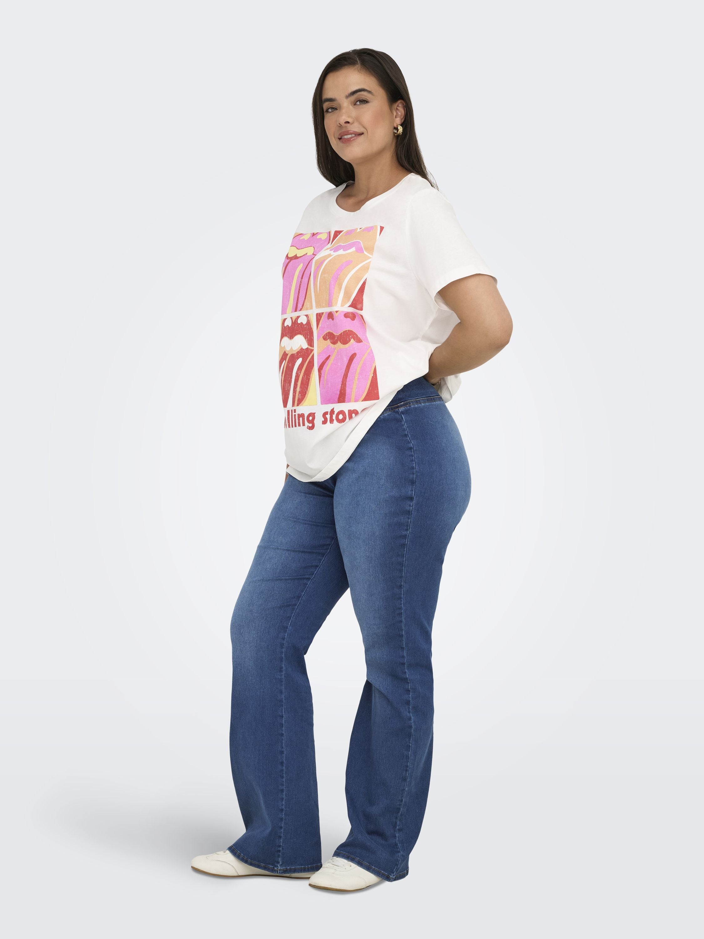 Jeans Flared Fit - Medium Blue Denim - Blau