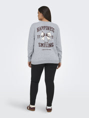 Sweatshirt mit Back-Print - Light Grey Melange/Bow varsity - Grau