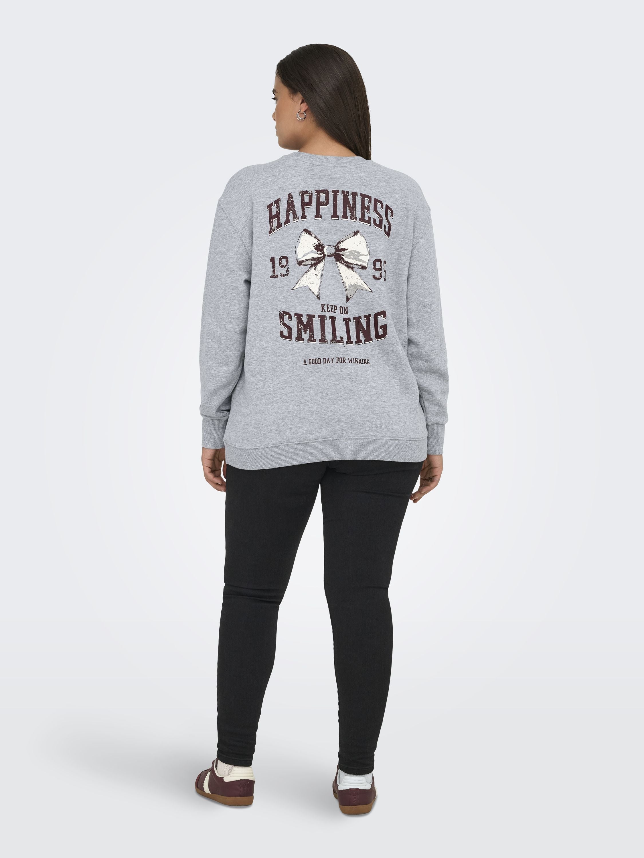 Sweatshirt mit Back-Print - Light Grey Melange/Bow varsity - Grau
