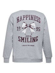 Sweatshirt mit Back-Print - Light Grey Melange/Bow varsity - Grau
