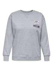 Sweatshirt mit Back-Print - Light Grey Melange/Bow varsity - Grau