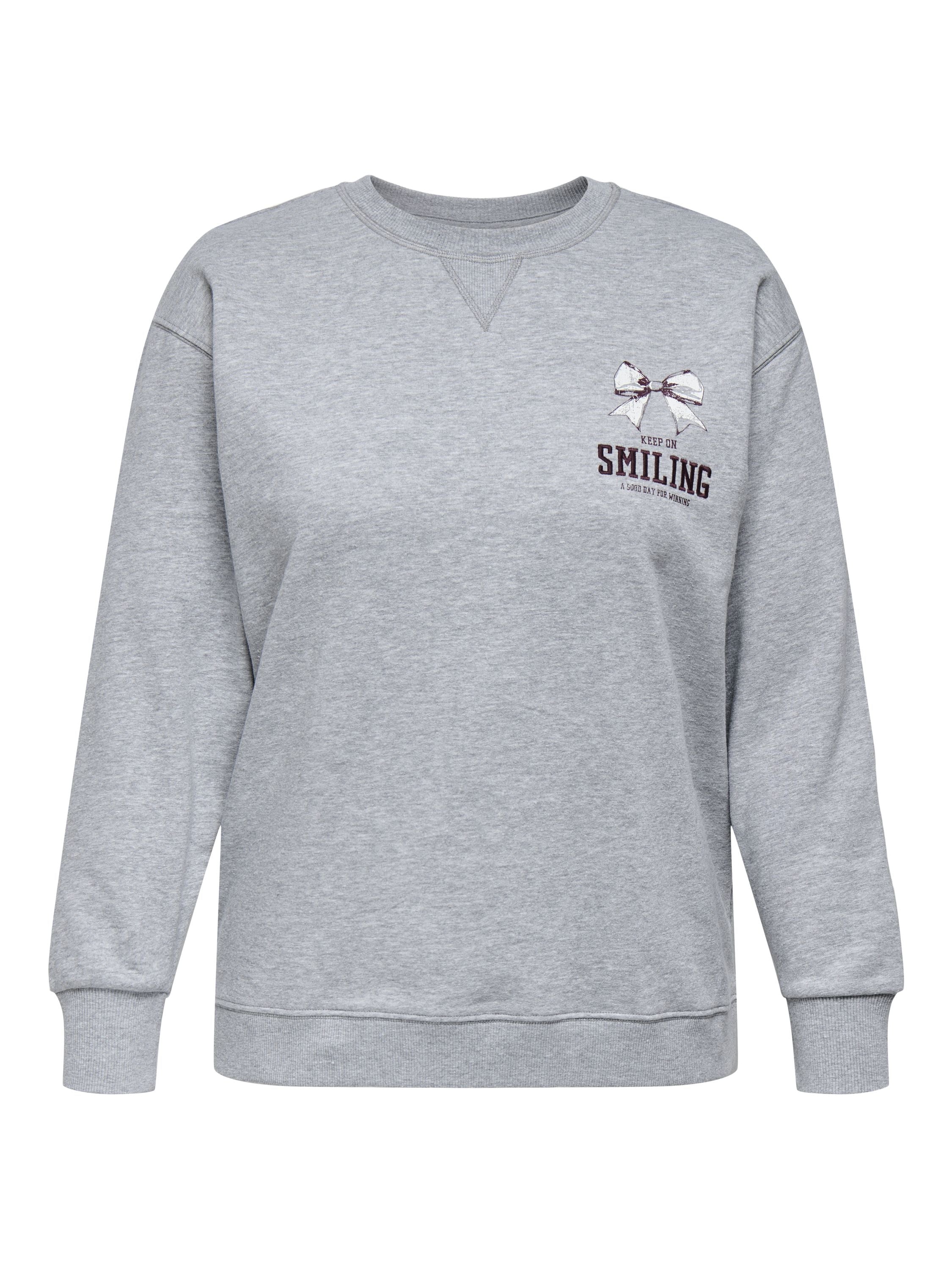 Sweatshirt mit Back-Print - Light Grey Melange/Bow varsity - Grau