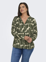 Schlupfbluse aus Viskose - Forest Night/TIE DYE STRIPE - Grün
