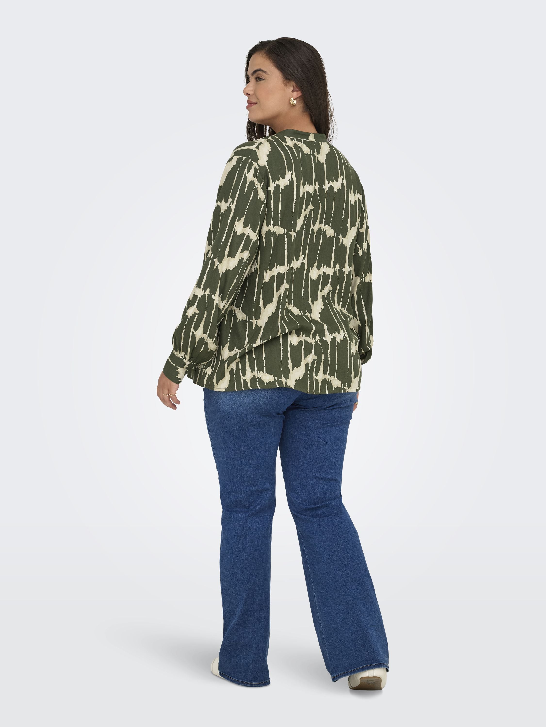 Schlupfbluse aus Viskose - Forest Night/TIE DYE STRIPE - Grün