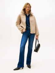 Teddy-Jacke Regular Fit - AEG-BEIGE - Beige