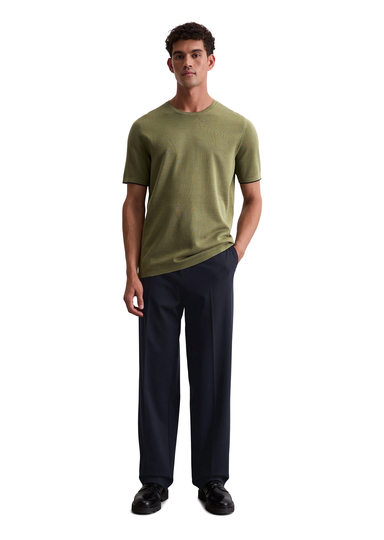 Strick-T-Shirt aus Baumwolle - 434-avery fern - Grün