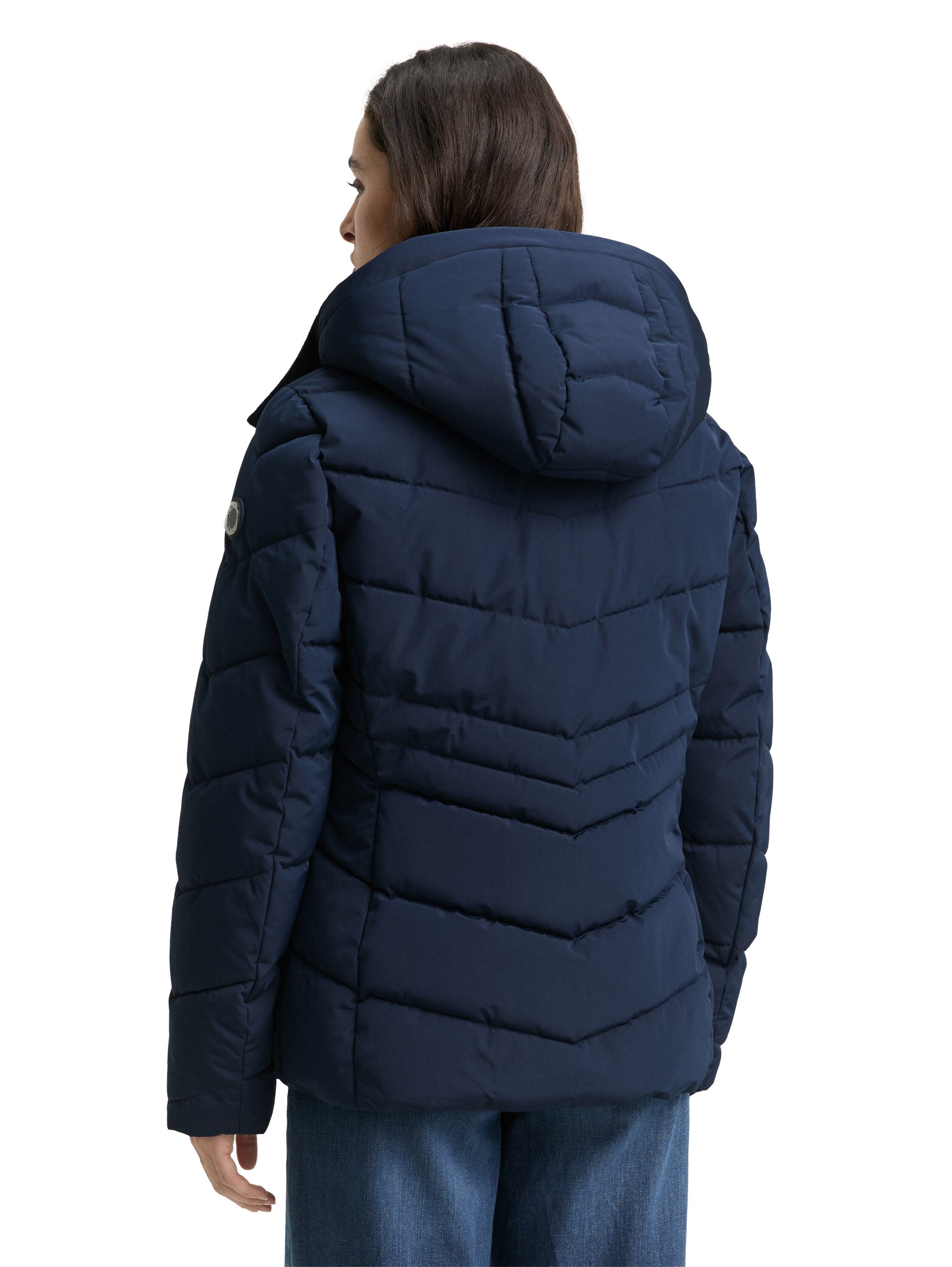 Puffer-Jacke mit abnehmbarer Kapuze - 10668-sky captain blue - Blau