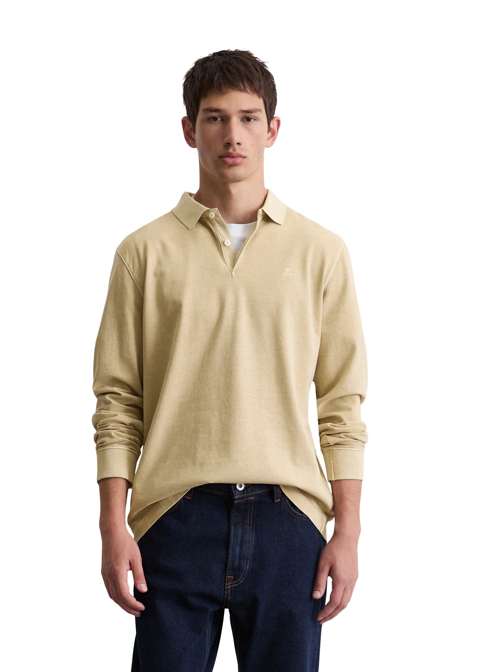 Langarm-Poloshirt Regular Fit - 111-pure cashmere - Beige
