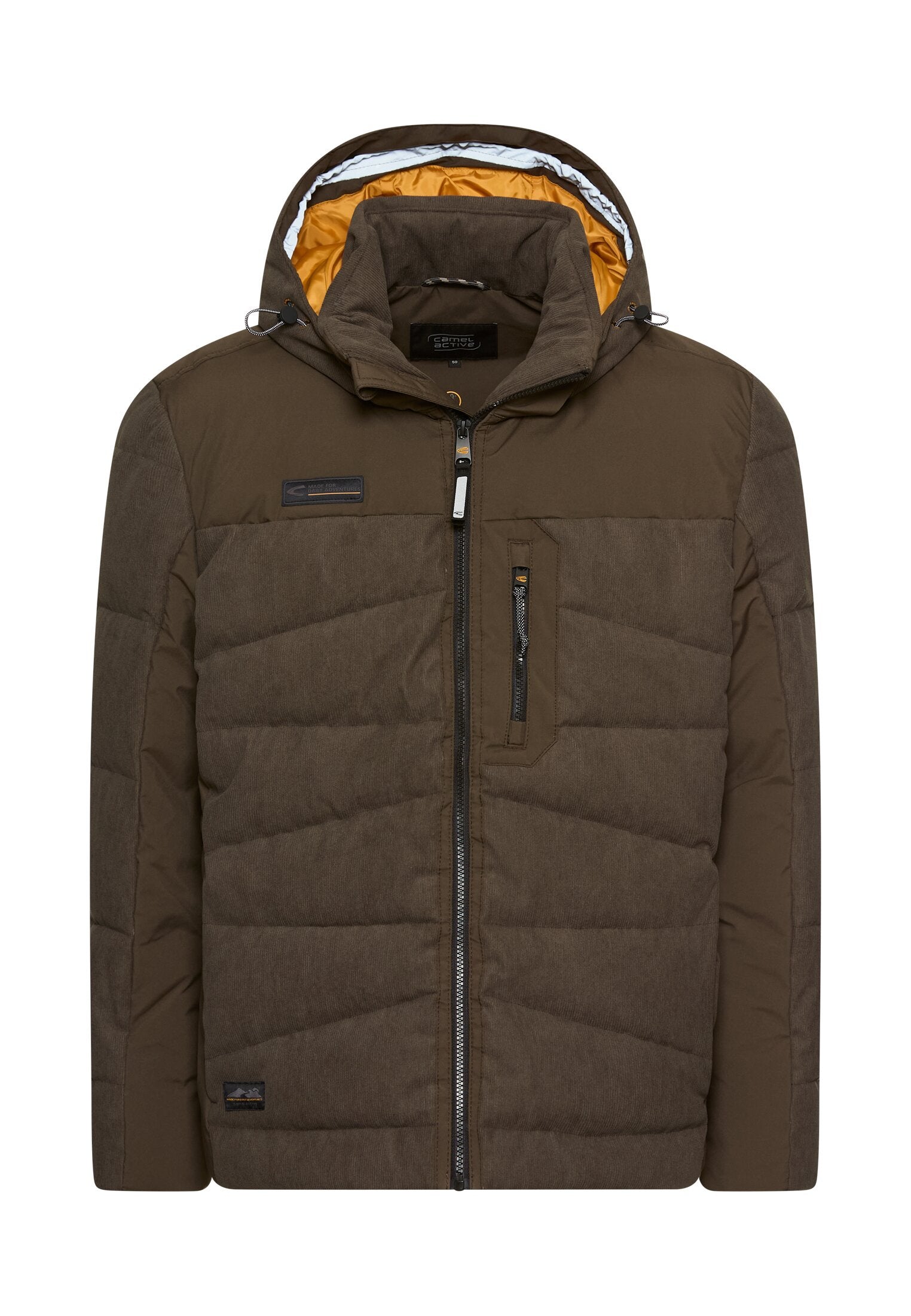 Steppjacke mit abnehmbarer Kapuze - 27-Dark Brown - Braun