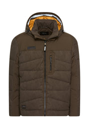Steppjacke mit abnehmbarer Kapuze - 27-Dark Brown - Braun