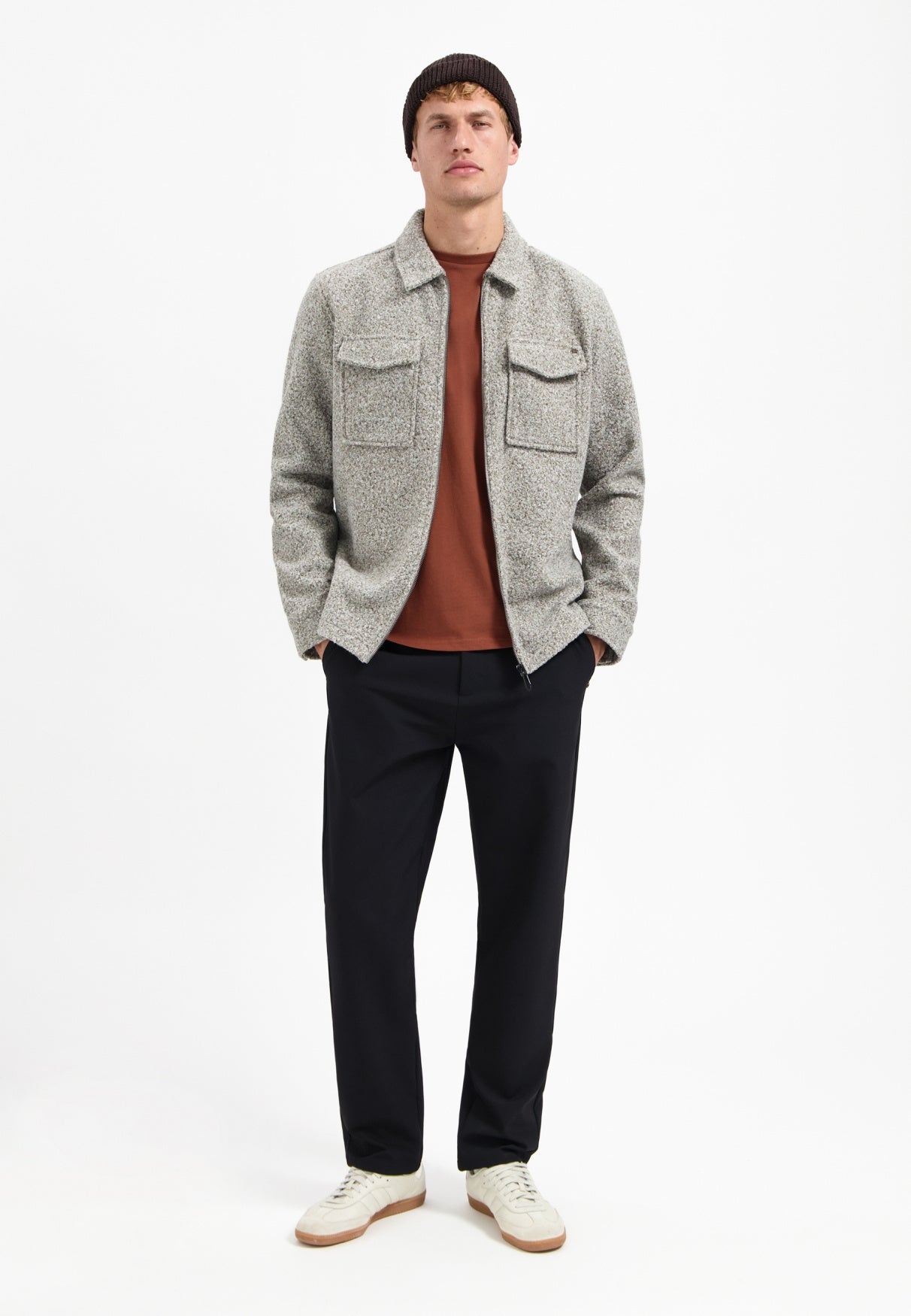 Overshirt Regular Fit - 102-Grey Melange - Grau