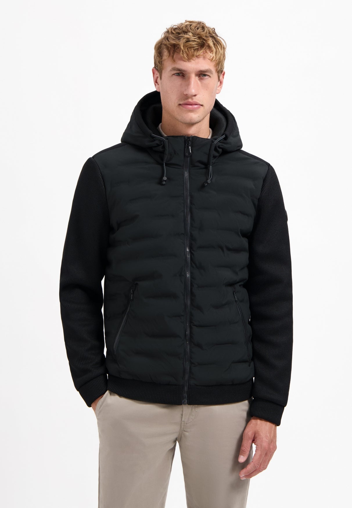 Hybridjacke gesteppt - 020-Black - Schwarz