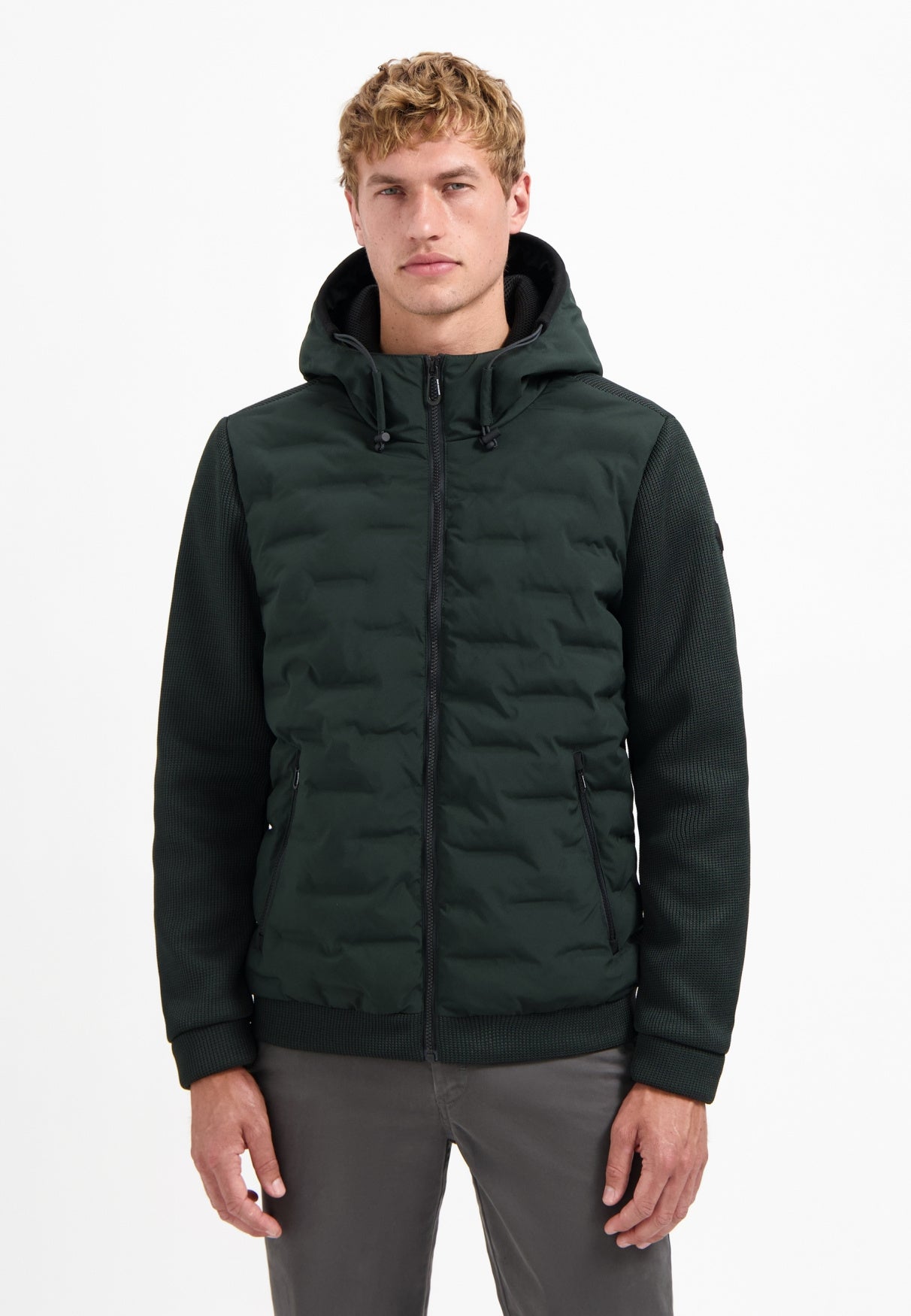 Hybridjacke gesteppt - 124-Dark Steel - Grün