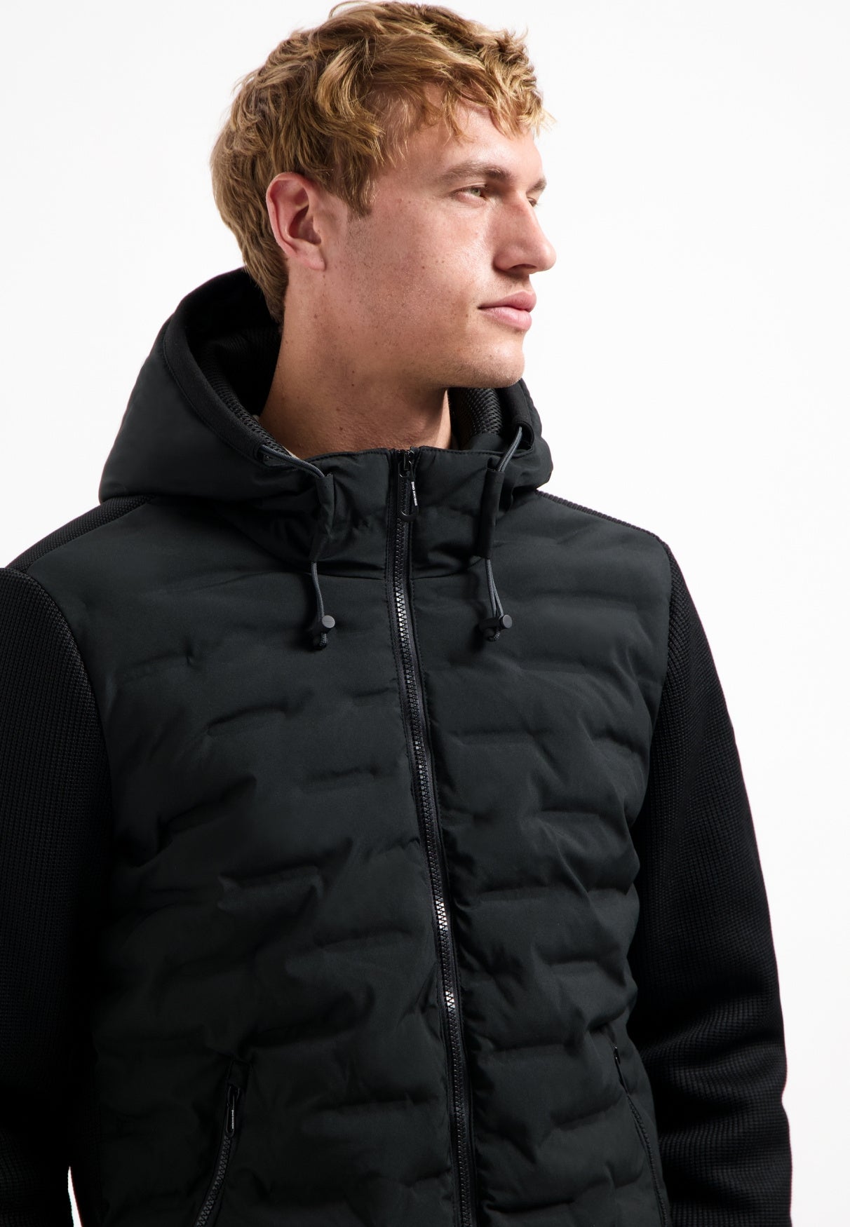 Hybridjacke gesteppt - 020-Black - Schwarz