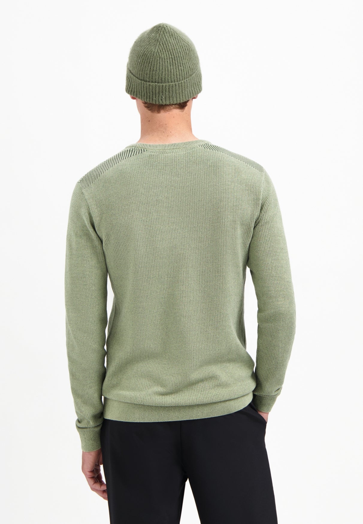 Strickpullover aus Baumwolle - 197-Light Moss - Grün