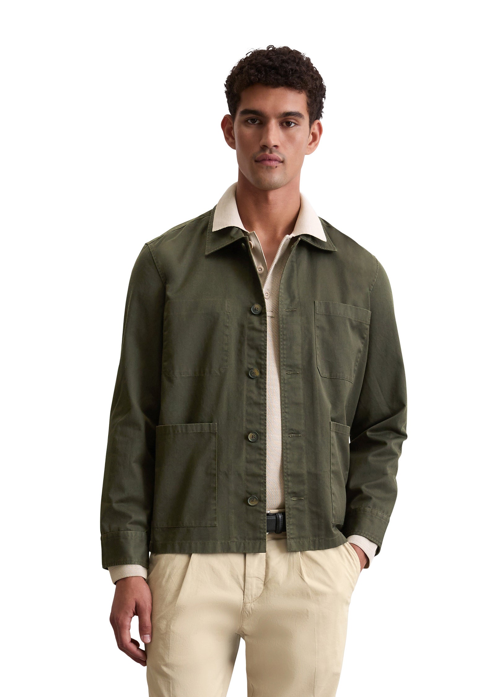 Overshirt Regular Fit aus Coated Twill - 493-copley brown - Khaki