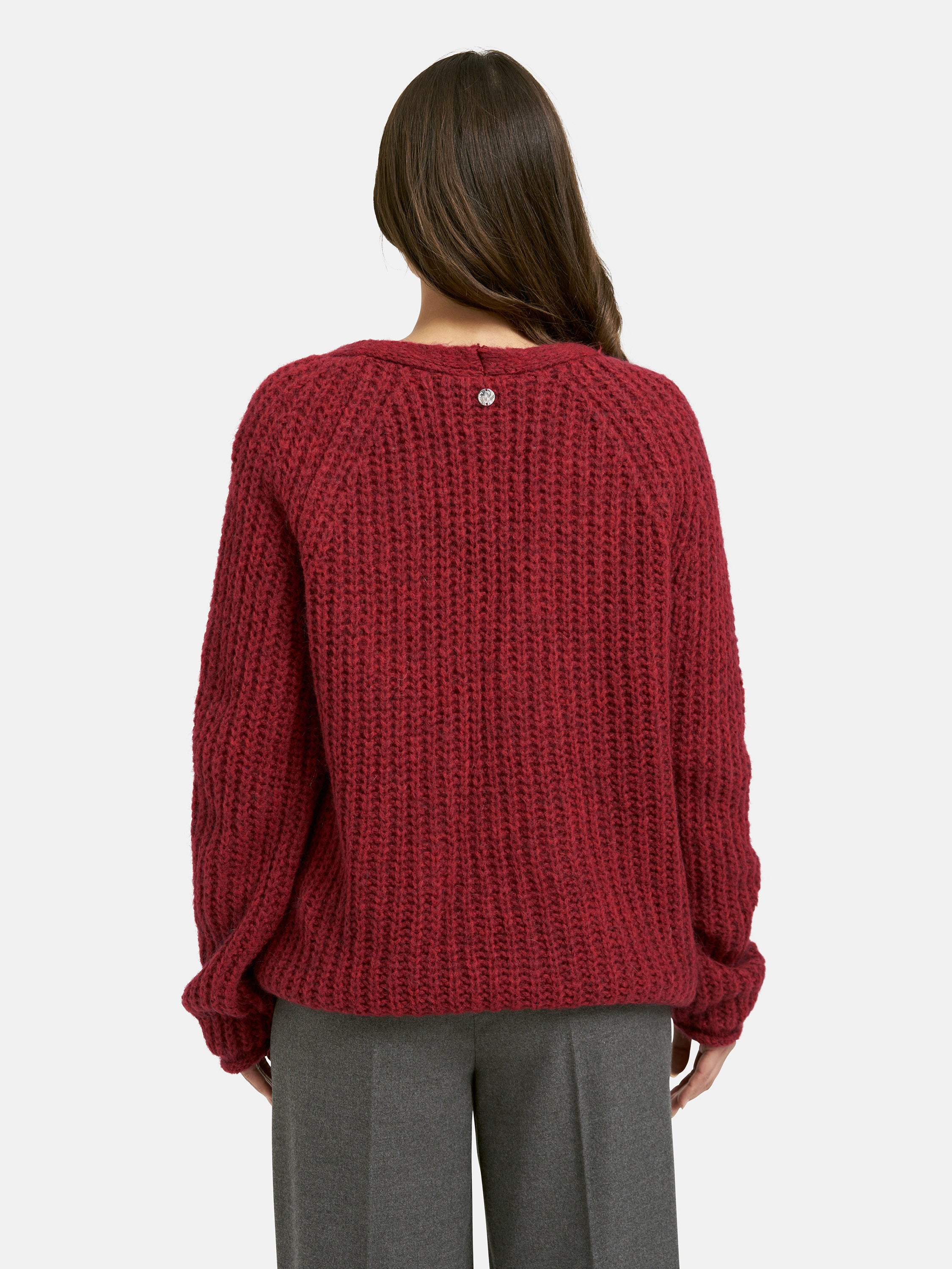 Strickjacke aus Wollmix - 411 - Rot