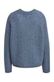 Strickpullover mit Rundhalsausschnitt - 608 - Blau
