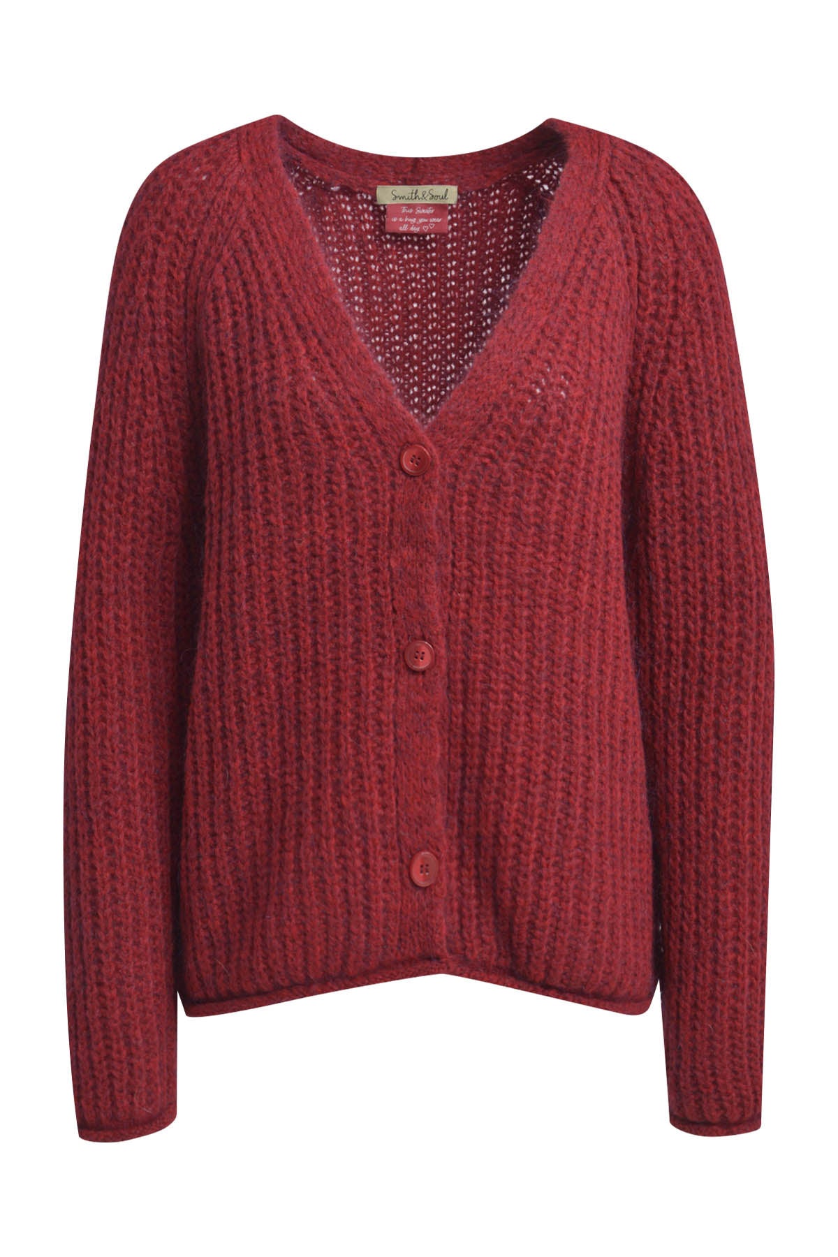 Strickjacke aus Wollmix - 411 - Rot