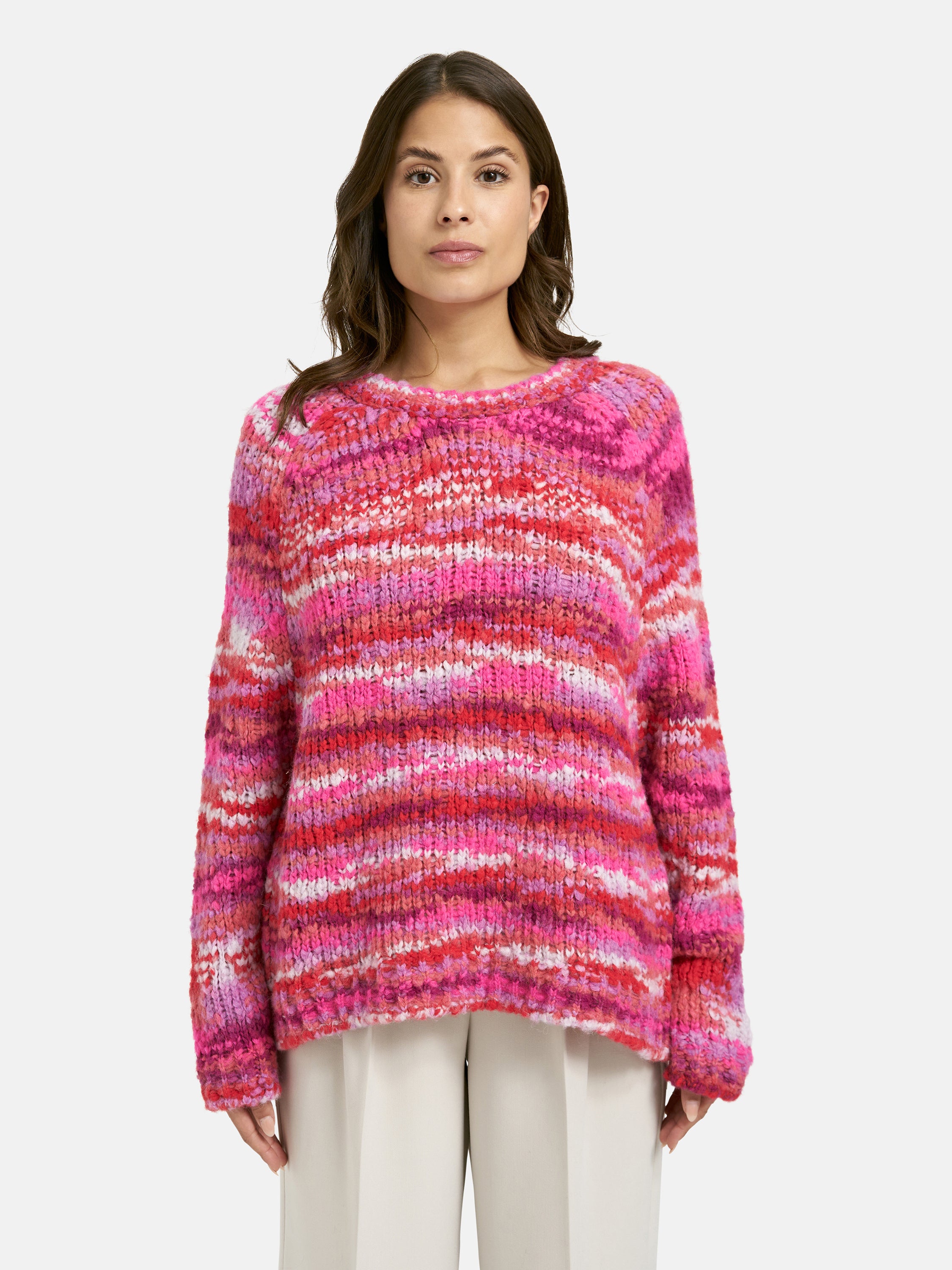 Strickpullover gemustert - 1411 - Pink
