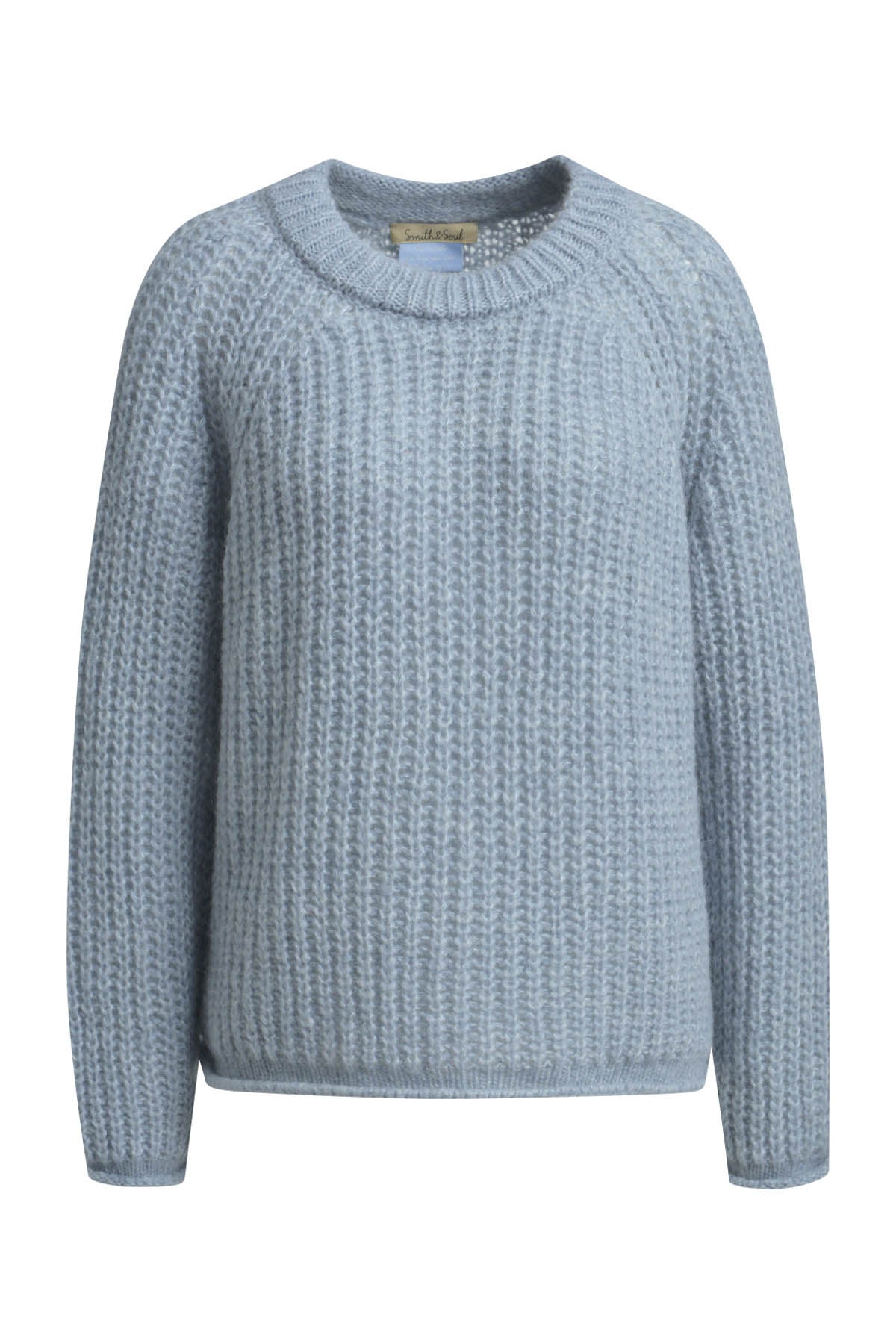 Strickpullover mit Rundhalsausschnitt - 603 - Blau