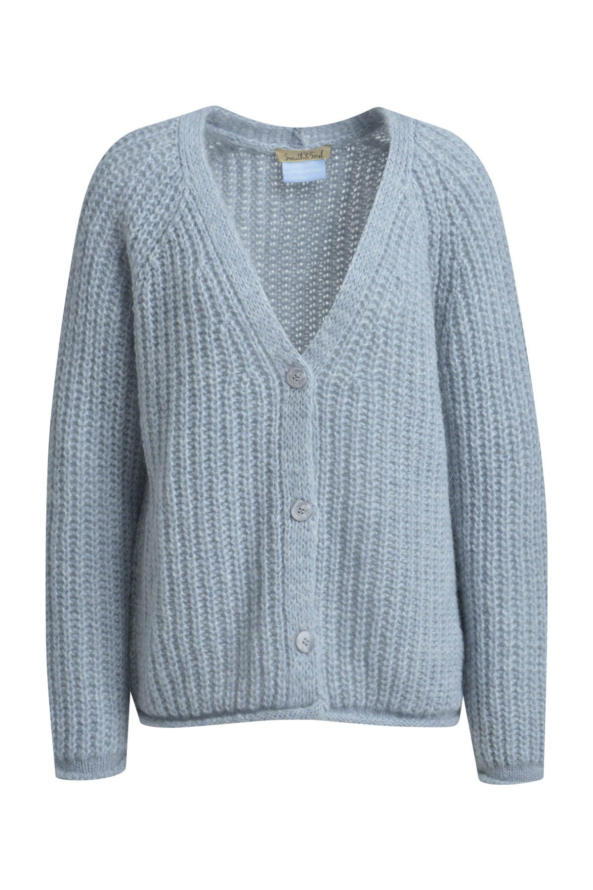 Strickcardigan mit V-Ausschnitt - 603 - Blau