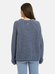 Strickpullover mit Rundhalsausschnitt - 608 - Blau