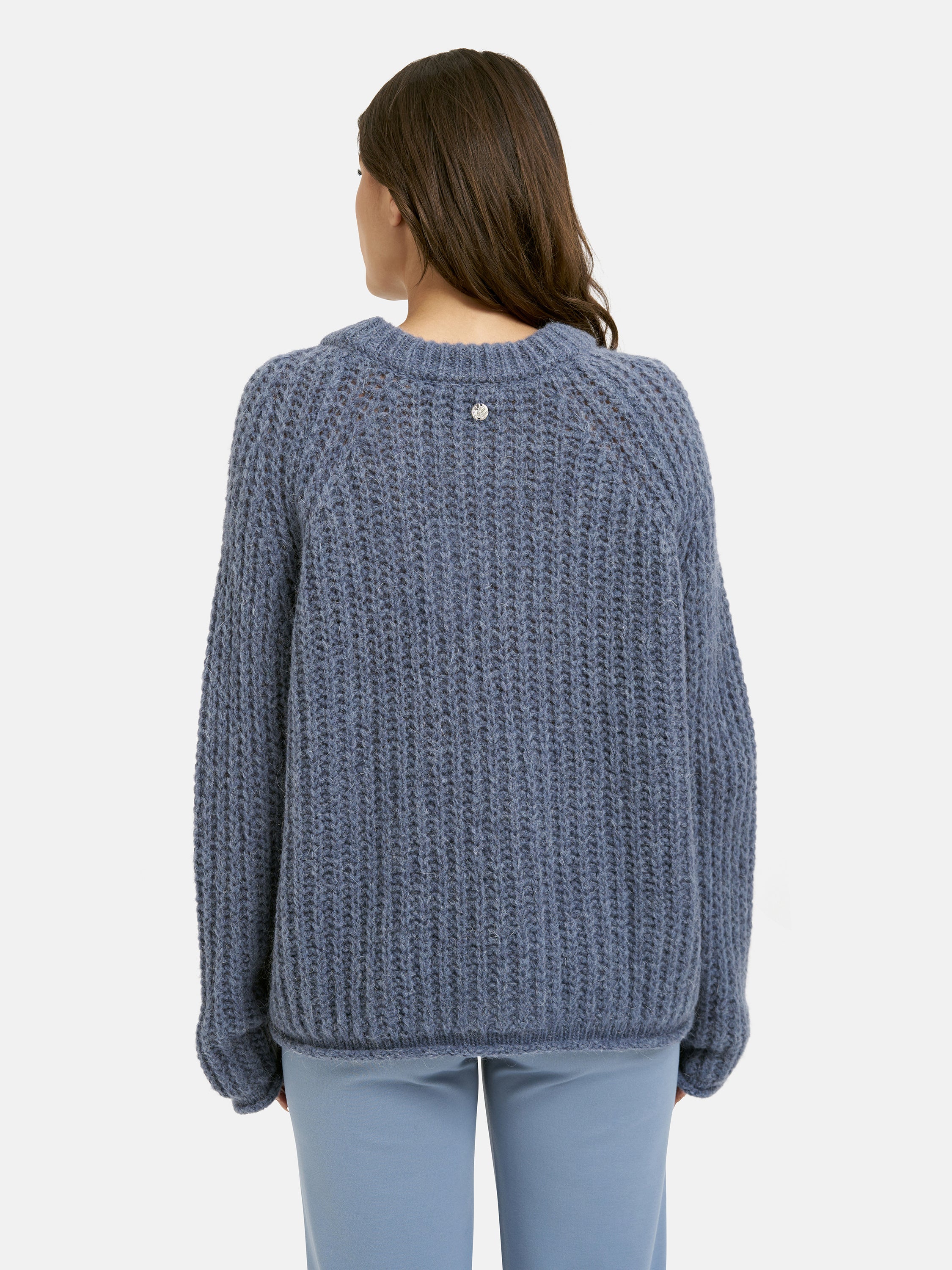 Strickpullover mit Rundhalsausschnitt - 608 - Blau