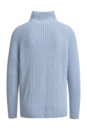Strickpullover mit Stehkragen - 603 - Blau