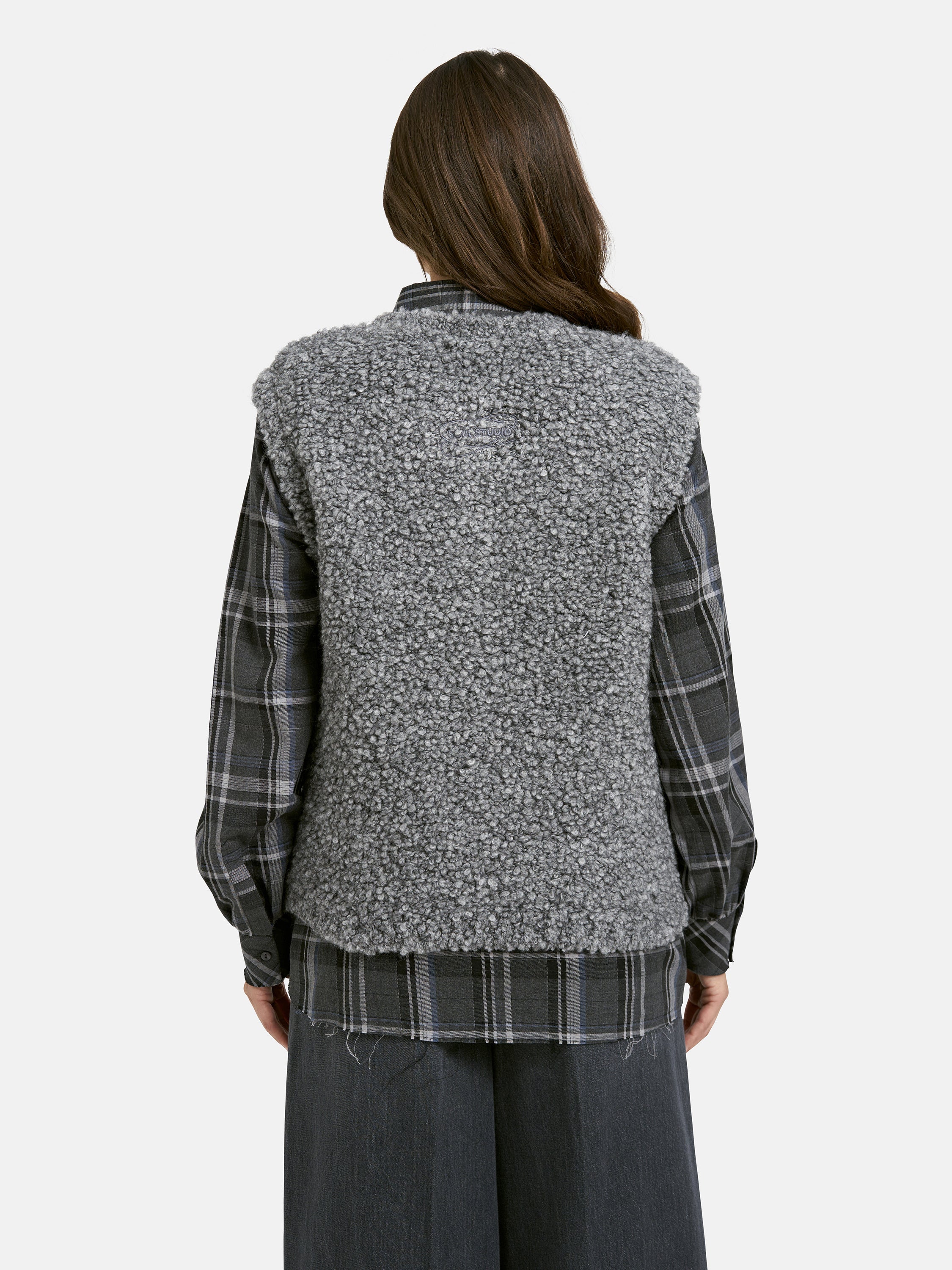 Bouclé Weste - 809 - Grau