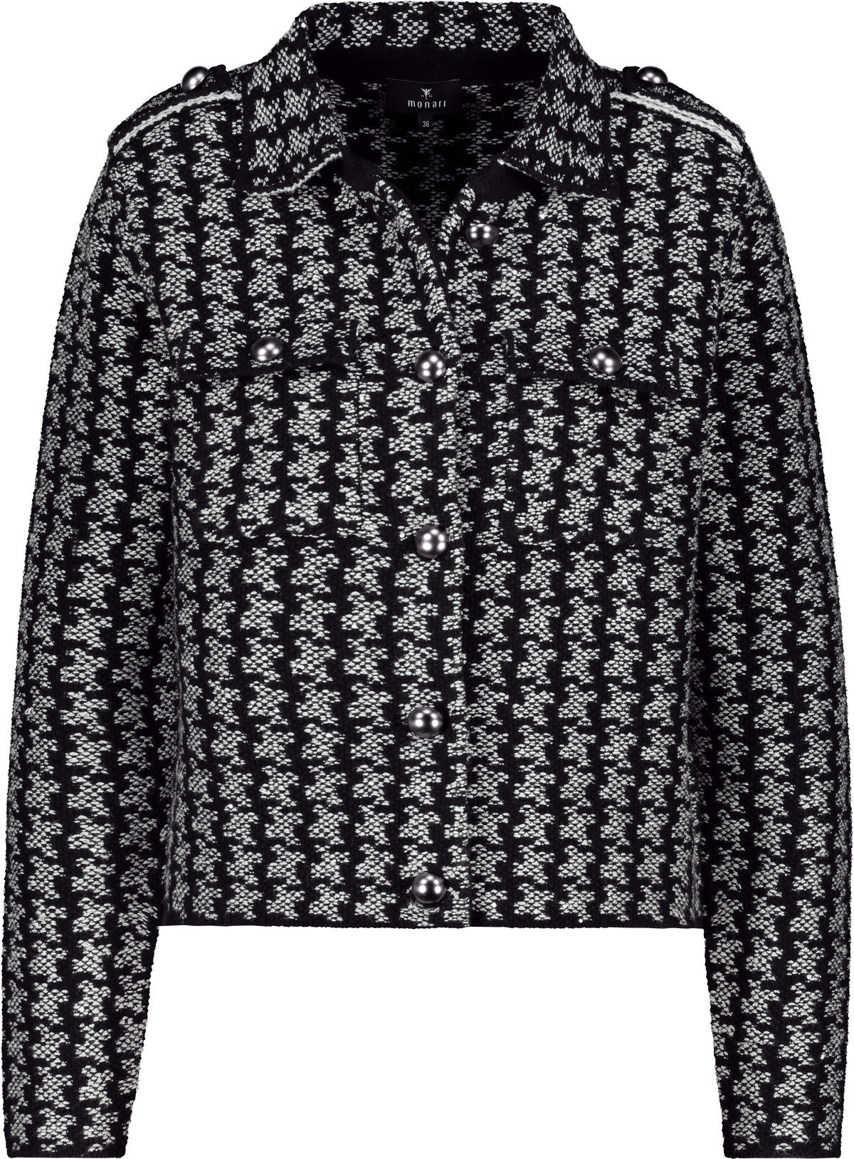 Strickjacke aus Baumwollmix - 822 ash grey melange gemustert - Grau