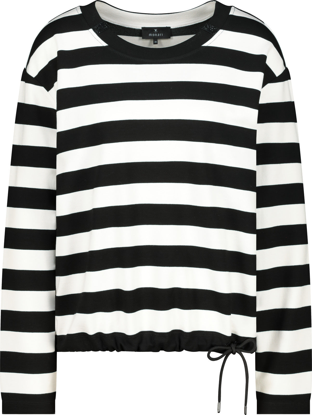 Sweatshirt aus Viskosemix - 997 schwarz ringel - Schwarz | Weiß