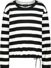 Sweatshirt aus Viskosemix - 997 schwarz ringel - Schwarz | Weiß