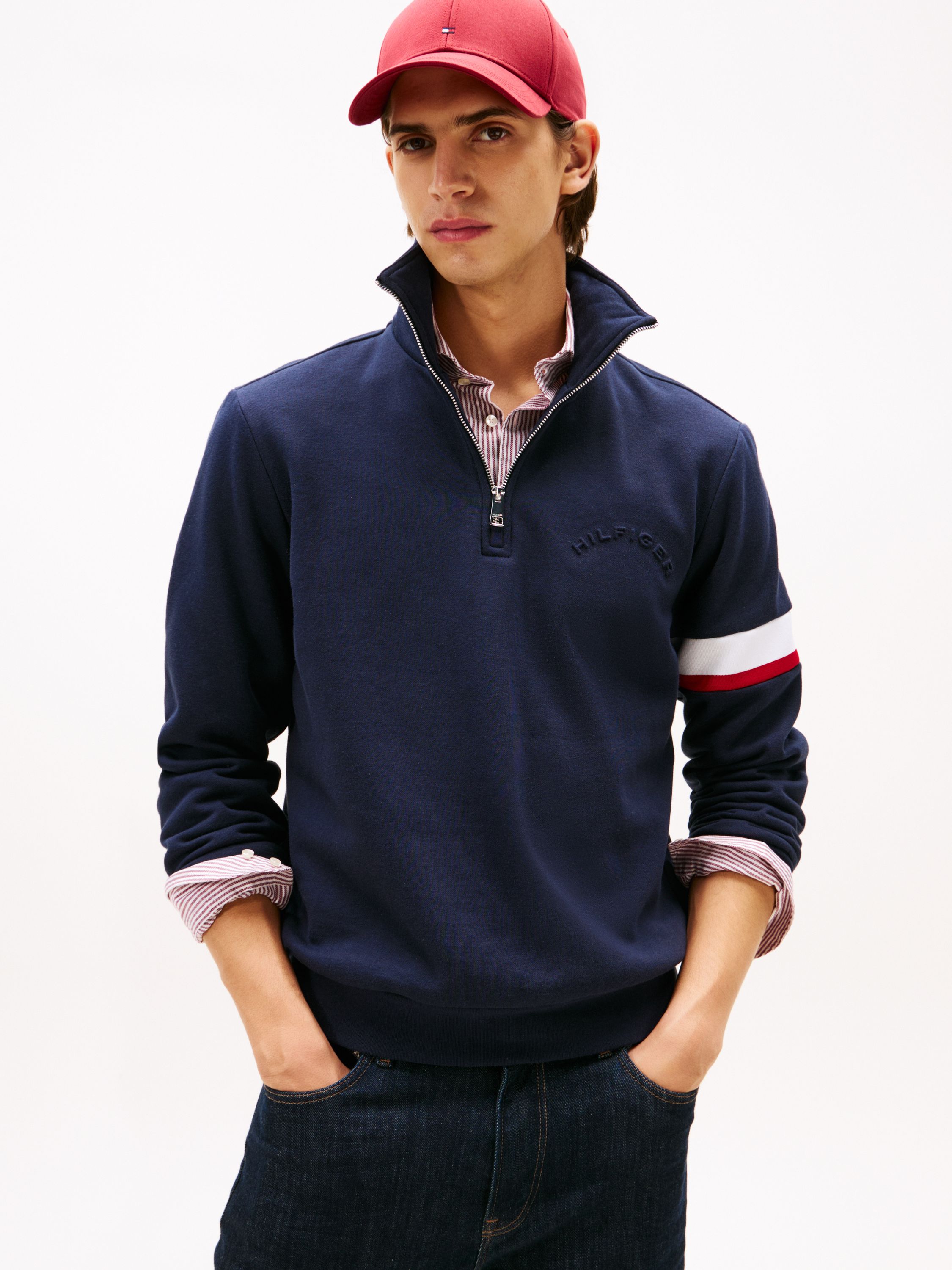 Pullover mit Troyerkragen - DW5-BLUE - Blau