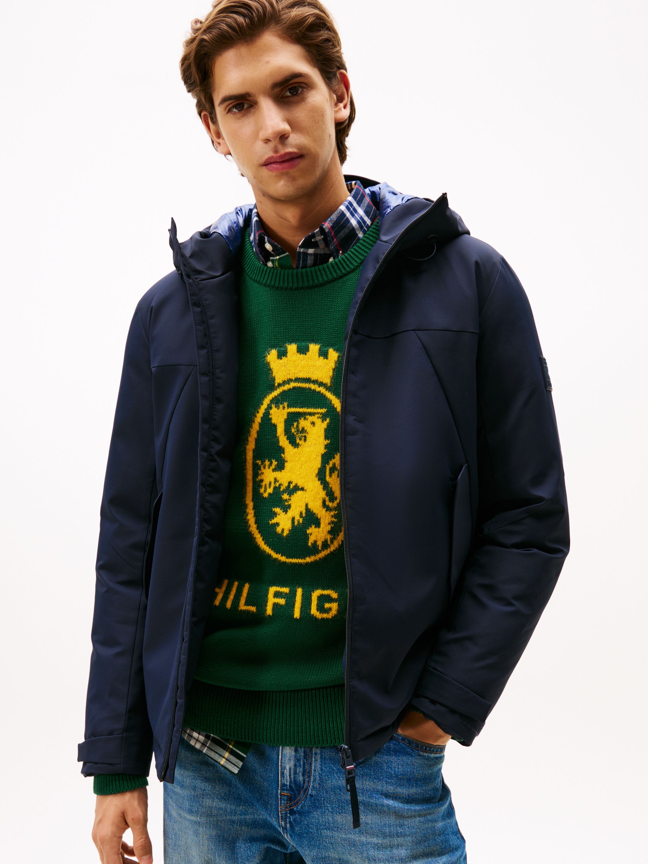 Übergangsjacke mit Kapuze - DW5-BLUE - Blau