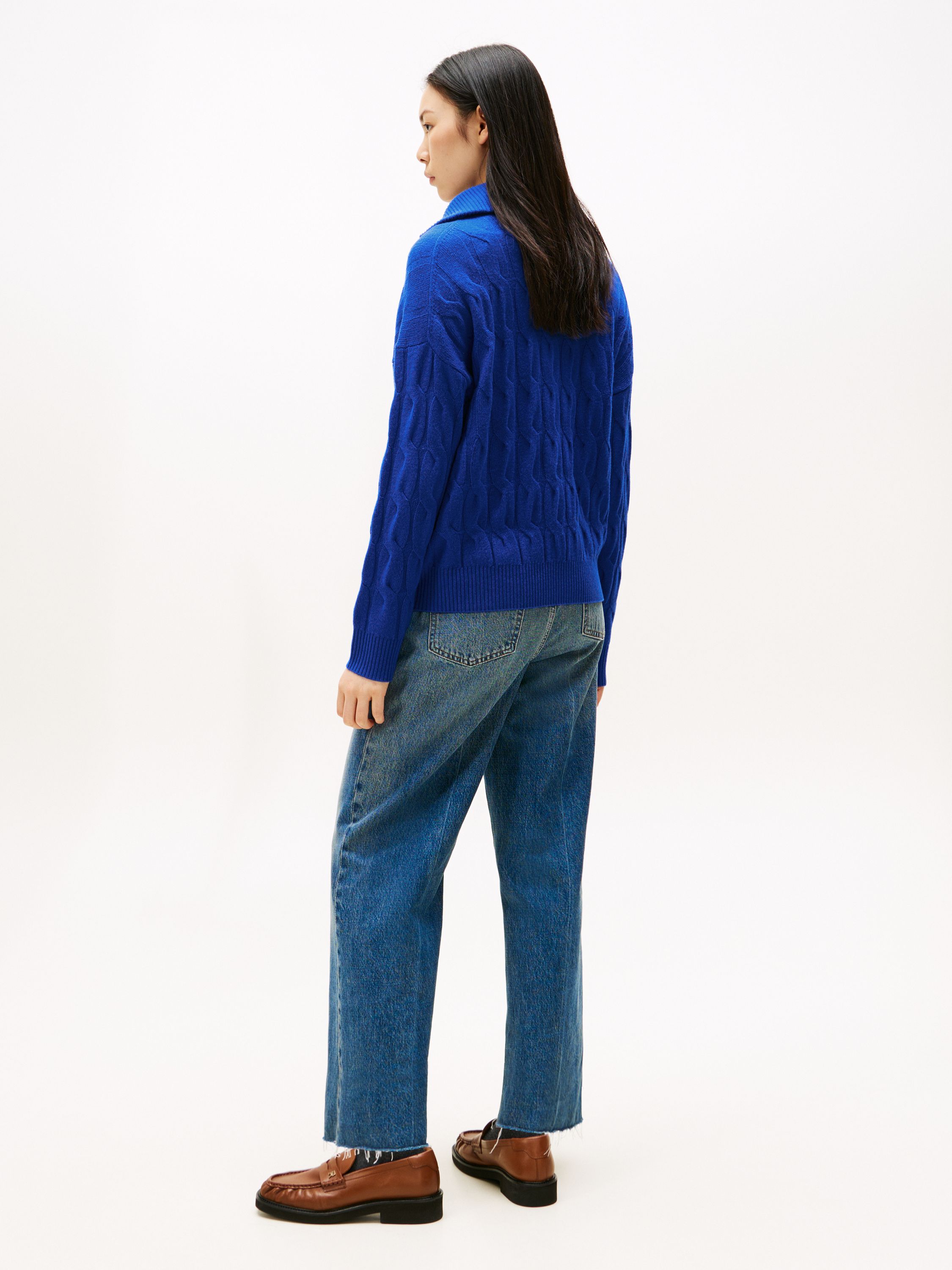 Strickpullover aus Bio-Baumwolle - C65-BLUE - Blau