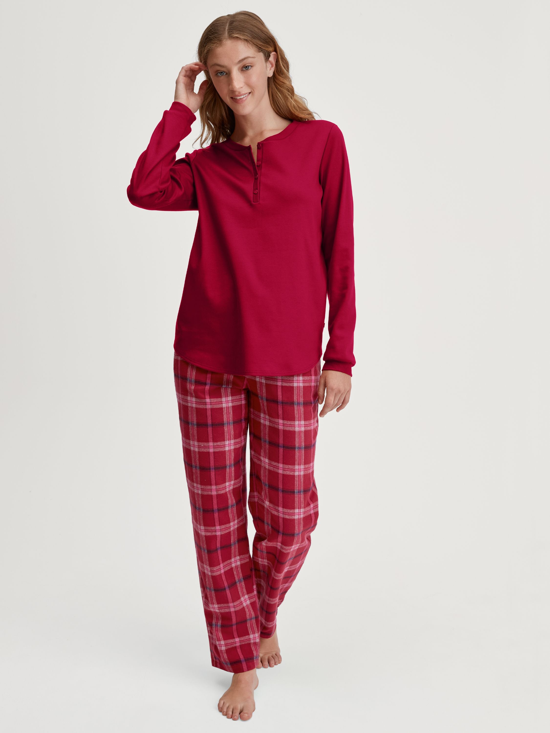 Schlafhose aus Baumwolle - 167-rio red - Rot