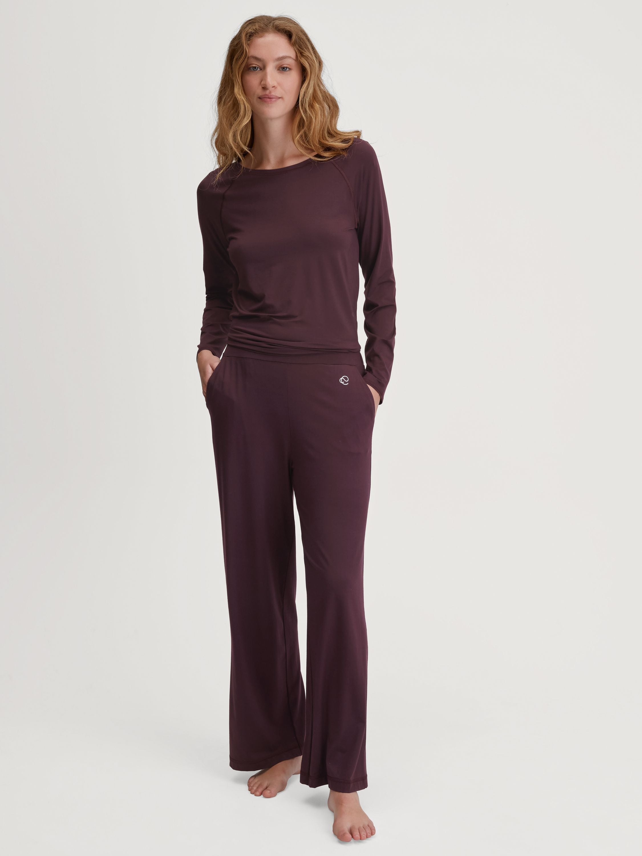 Langarmshirt - 227 black cherry - Rot