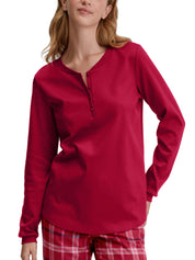 Langarmshirt aus Baumwolle - 167-rio red - Rot