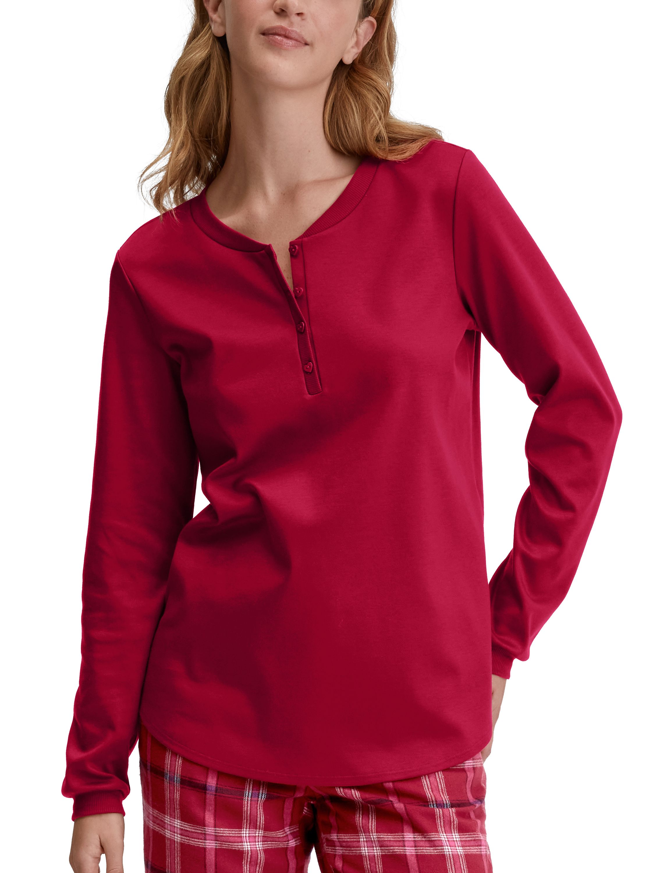 Langarmshirt aus Baumwolle - 167-rio red - Rot