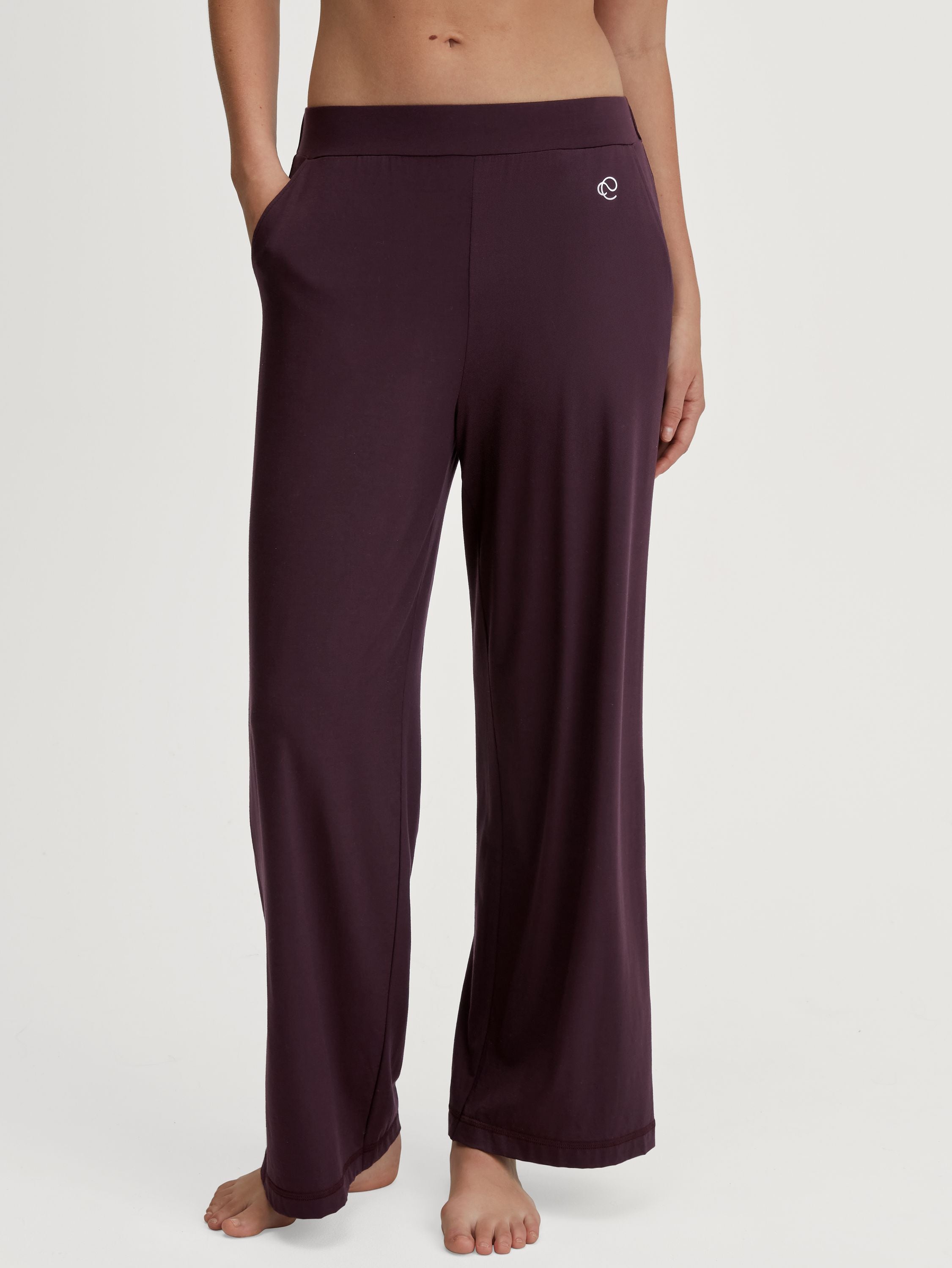 Pyjamahose Loose Fit - 227 black cherry - Rot