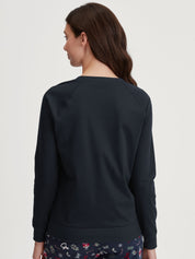 Langarmshirt aus Baumwolle - 479-dark sapphire - Blau