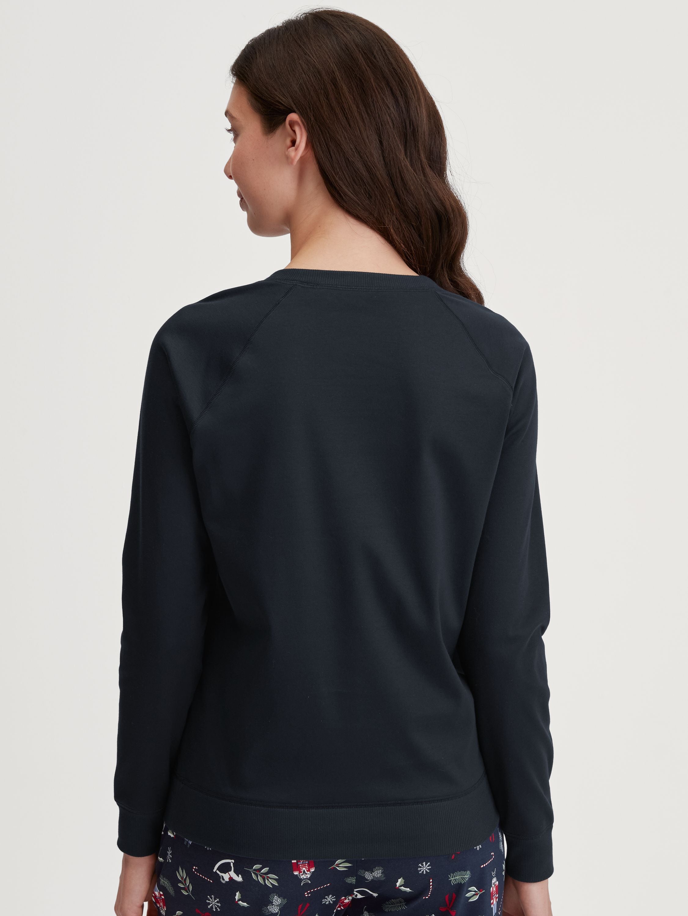 Langarmshirt aus Baumwolle - 479-dark sapphire - Blau