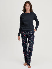 Langarmshirt aus Baumwolle - 479-dark sapphire - Blau