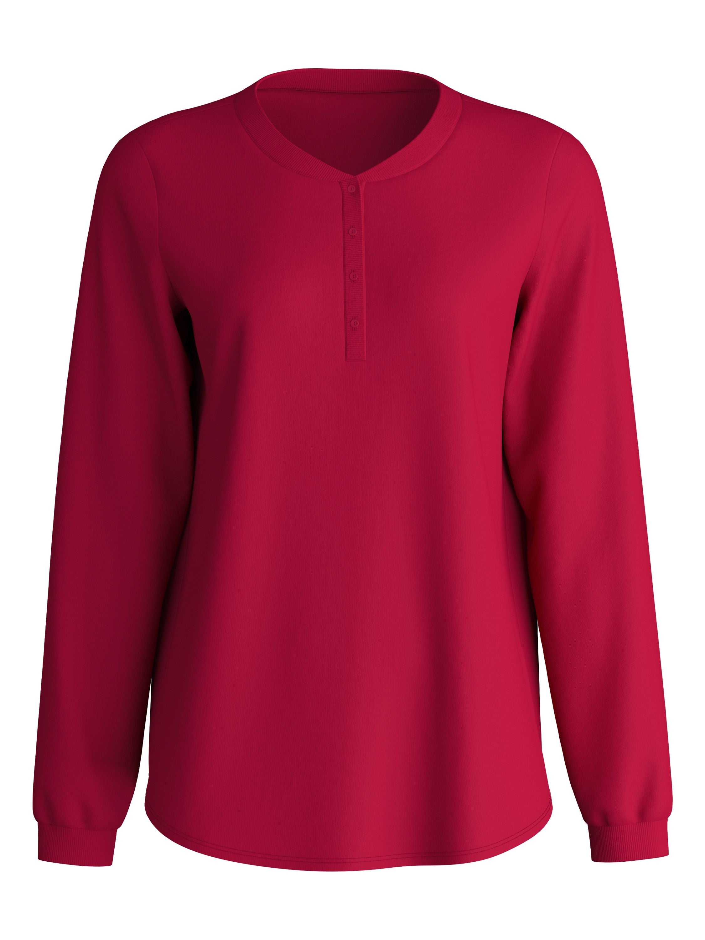 Langarmshirt aus Baumwolle - 167-rio red - Rot