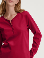 Langarmshirt aus Baumwolle - 167-rio red - Rot