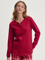 Langarmshirt aus Baumwolle - 167-rio red - Rot