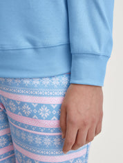 Langarmshirt aus Baumwolle - 761-light blue - Blau