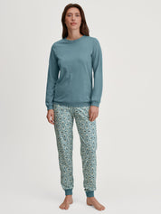Schlafanzug aus Bio-Baumwolle - 544 smoke blue - Blau