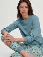 Schlafanzug aus Bio-Baumwolle - 544 smoke blue - Blau